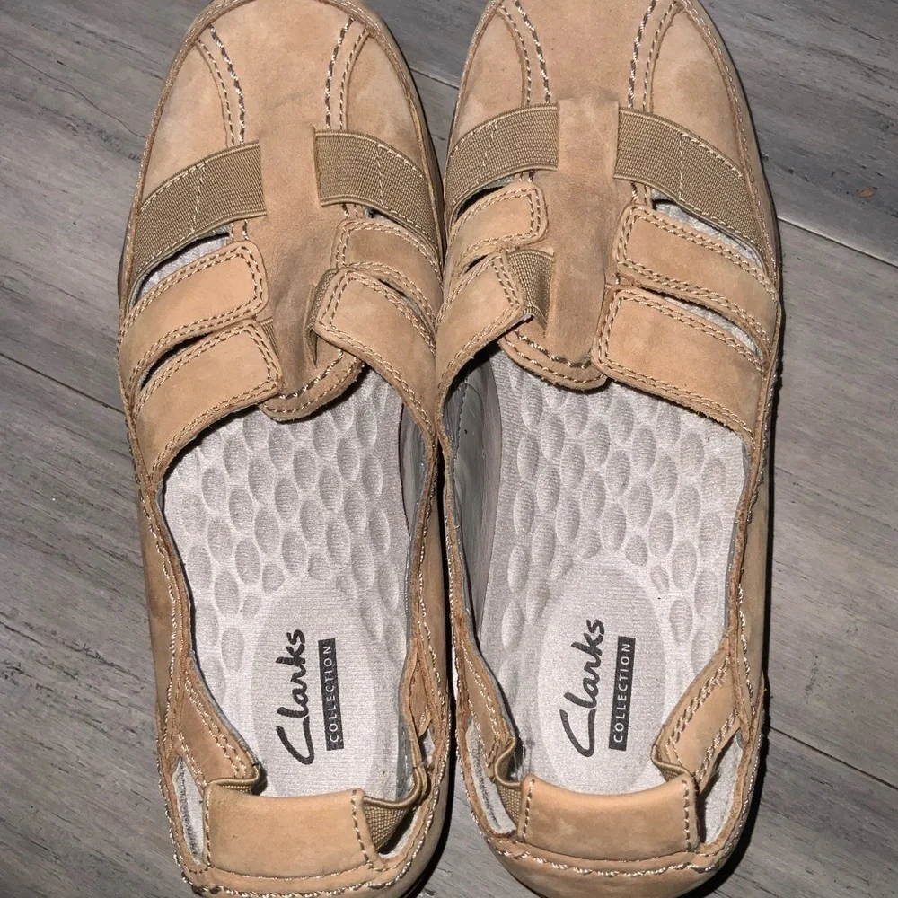 Clarks Women's Fiana Coast Loafer Tan Leather Comfort Casual Shoe Size 6.5